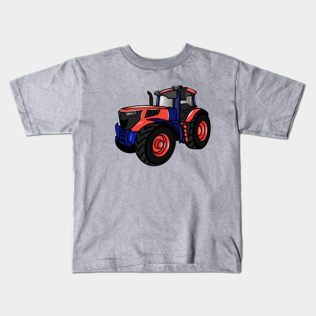 Tractor cartoon illustration Kids T-Shirt by Miss Cartoon